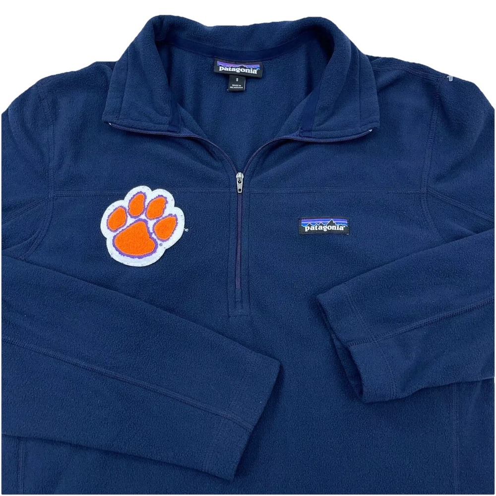 Clemson Tigers Sweater Men Small Blue Fleece Pullover Patagonia Better‎ 1/4 Zip